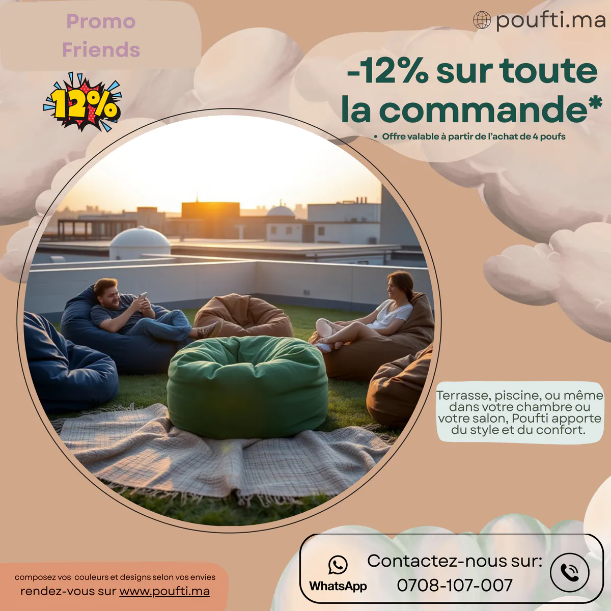 Offre 4 Poufs